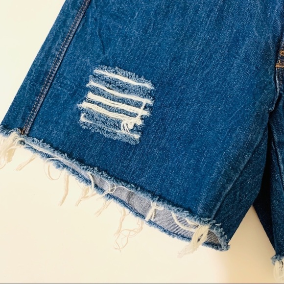 MADEWELL•distressed dark denim shorts woman 24 - Picture 5 of 8